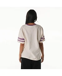 The Wild Collective Women's Cream Minnesota Vikings Vintage Drop Shoulder Oversized Boyfriend T-Shirt