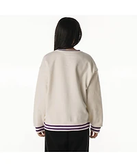 The Wild Collective Women's Cream Minnesota Vikings Oversized Vintage French Terry Sweatshirt