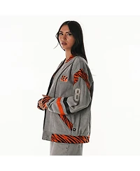 The Wild Collective Men's and Women's Gray Cincinnati Bengals Oversized Retro Full-Zip Jacket