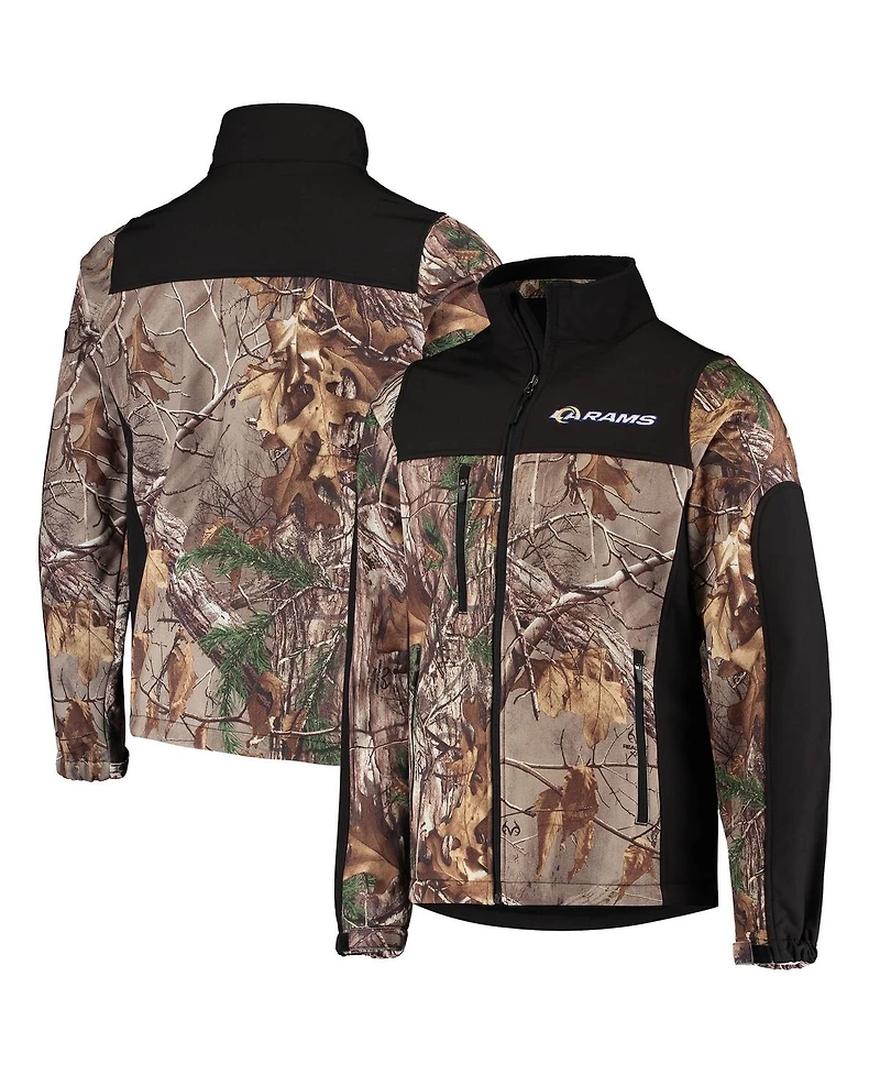 Dunbrooke Men's Realtree Camo/Black Los Angeles Rams Circle Hunter Softshell Full-Zip Jacket