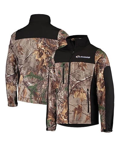 Dunbrooke Men's Realtree Camo/Black Los Angeles Rams Circle Hunter Softshell Full-Zip Jacket
