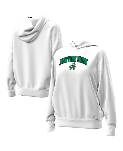 Under Armour Women's White Notre Dame Fighting Irish Leprechaun Icon Fleece Pullover Hoodie