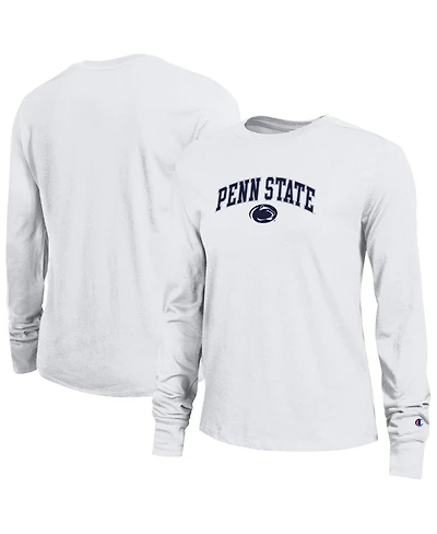 Champion Women's White Penn State Nittany Lions Arch Over Logo Long Sleeve T-Shirt
