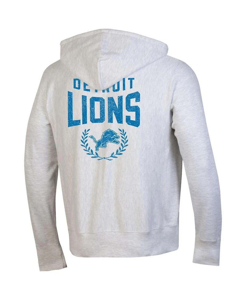Champion Men's Heather Gray Detroit Lions Reverse Weave Full-Zip Hoodie