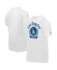 New Era Men's White Los Angeles Dodgers Fleur Domestic T-Shirt