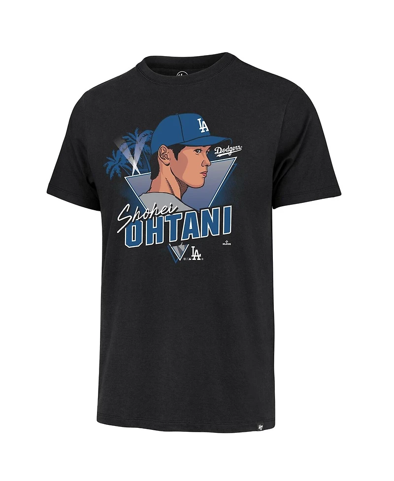 '47 Brand Men's Shohei Ohtani Black Los Angeles Dodgers Player Caricature Franklin T-Shirt