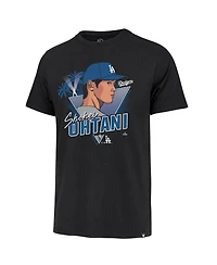 '47 Brand Men's Shohei Ohtani Black Los Angeles Dodgers Player Caricature Franklin T-Shirt