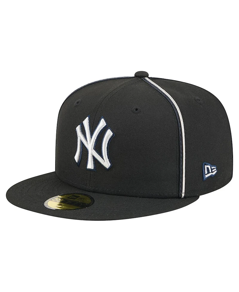 New Era Men's Black York Yankees Soutache 59FIFTY Fitted Hat