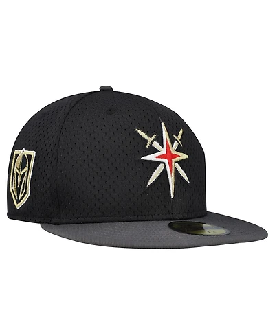 New Era Men's Black/Gray Vegas Golden Knights Mesh Crown Two-Tone 59FIFTY Fitted Hat