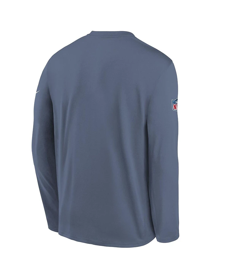 Nike Big Boys and Girls Storm Blue New England Patriots 2025 Rivalries Collection Sideline Legend Dri-fit Long Sleeve T-Shirt
