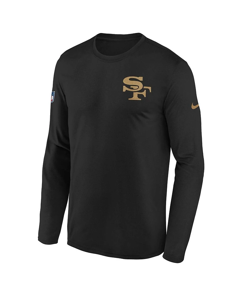 Nike Big Boys and Girls Black San Francisco 49ers 2025 Rivalries Collection Sideline Legend Dri-fit Long Sleeve T-Shirt