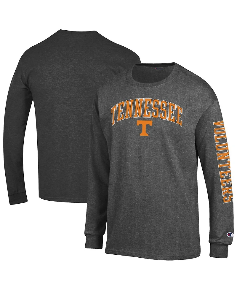 Champion Men's Charcoal Tennessee Volunteers Arch Over Logo 2-Hit Long Sleeve T-Shirt