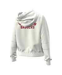 Under Armour Women's Natural Wisconsin Badgers Gameday Rival Fleece Full-Zip Cropped Hoodie