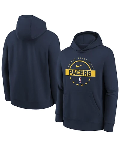 Nike Big Boys and Girls Navy Indiana Pacers 2025/26 Club Fleece Practice Hoodie