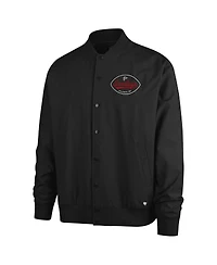 '47 Brand Men's Black Atlanta Falcons Sundays Euro Step Twill Full-Button Bomber Jacket