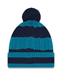 New Era Women's Aqua Miami Dolphins 2025 Rivalries Collection Braided Cuffed Pom with Knit Hat