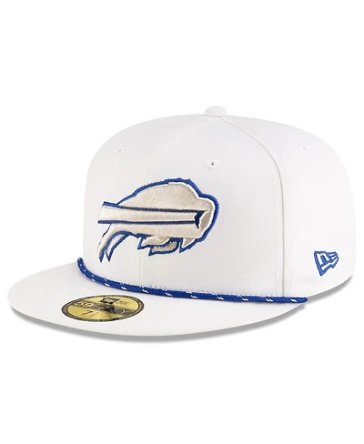 New Era Men's White Buffalo Bills 2025 Rivalries Collection Sideline Rope 59FIFTY Fitted Hat