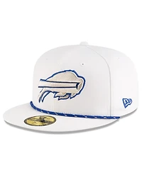 New Era Men's White Buffalo Bills 2025 Rivalries Collection Sideline Rope 59FIFTY Fitted Hat