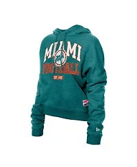 New Era Women's Aqua Miami Dolphins Throwback Boxy Hoodie Sweatshirt