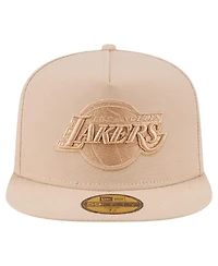 New Era Men's Khaki Los Angeles Lakers Color Pack A-Frame 59FIFTY Fitted Hat