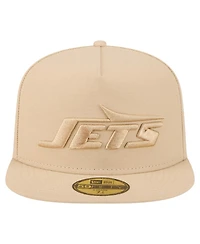 New Era Men's Beige York Jets Color Pack A-Frame 59FIFTY Fitted Hat
