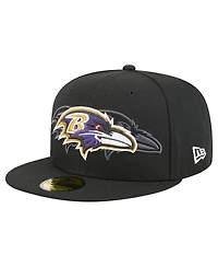 New Era Men's Black Baltimore Ravens Tri-Hit 59FIFTY Fitted Hat