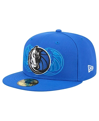 New Era Men's Blue Dallas Mavericks Tri-Hit 59Fifty Fitted Hat