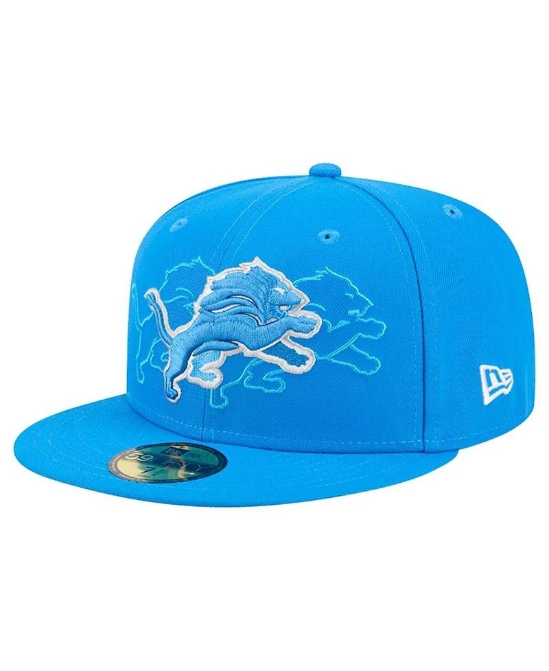 New Era Men's Blue Detroit Lions Tri-Hit 59FIFTY Fitted Hat