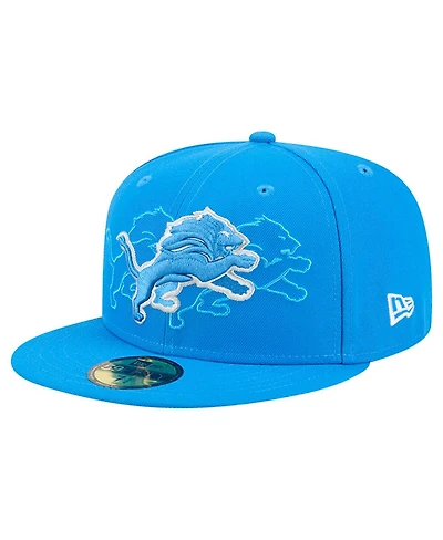 New Era Men's Blue Detroit Lions Tri-Hit 59FIFTY Fitted Hat