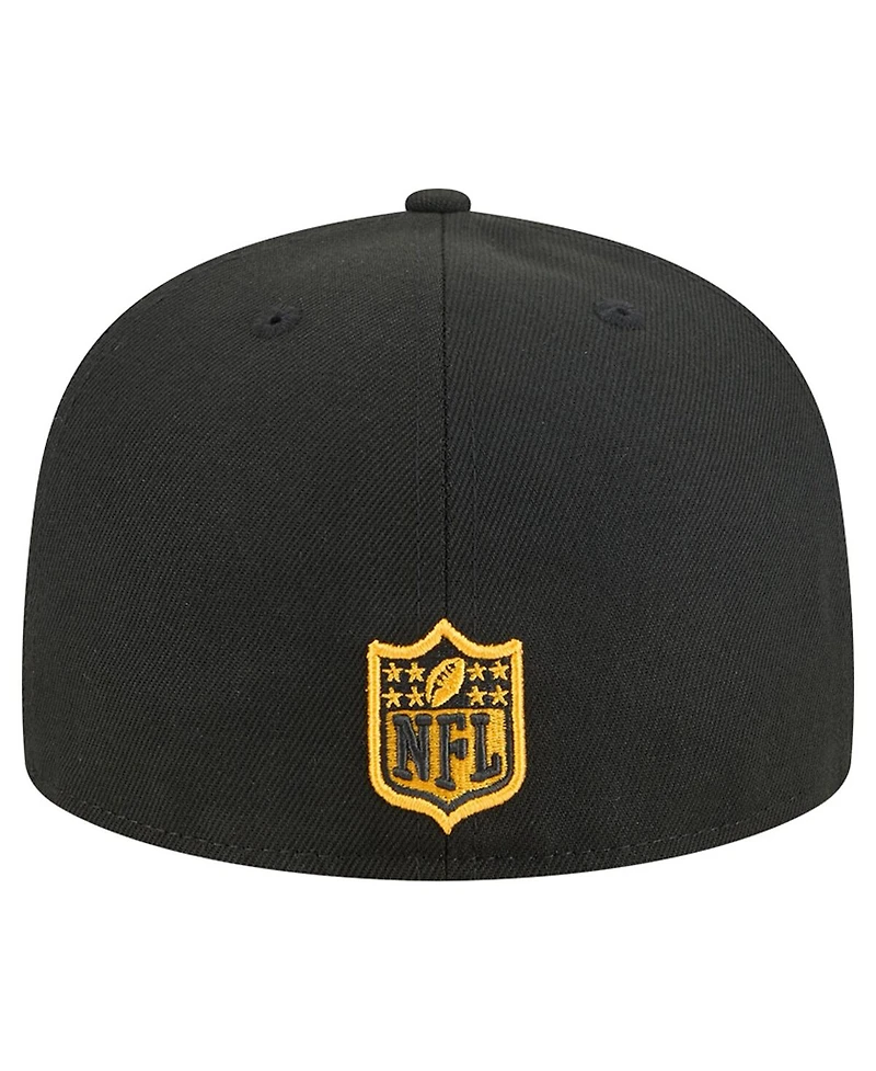New Era Men's Black Pittsburgh Steelers Tri-Hit 59FIFTY Fitted Hat