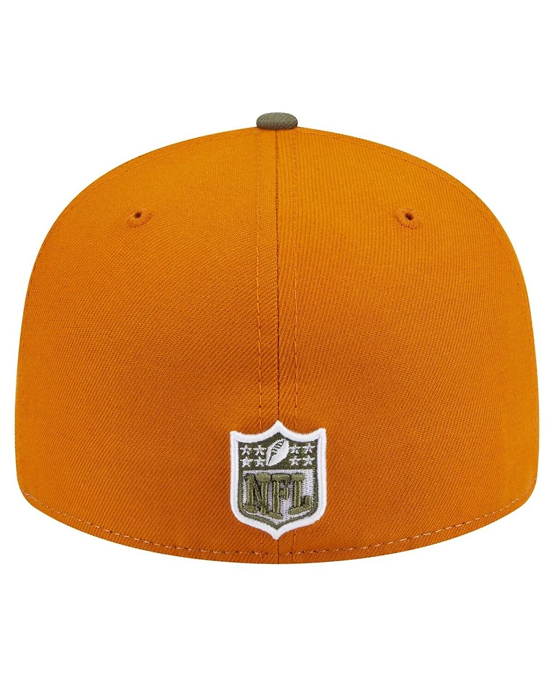 New Era Men's Olive/Brown Miami Dolphins Two-Tone Color Pack Split Panel 59FIFTY Fitted Hat