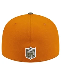 New Era Men's Olive/Brown Miami Dolphins Two-Tone Color Pack Split Panel 59FIFTY Fitted Hat
