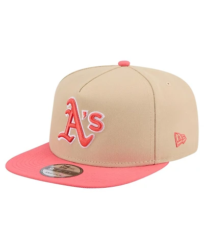 New Era Men's Light Beige/Coral Athletics Color Pack A-Frame 9FIFTY Snapback Hat