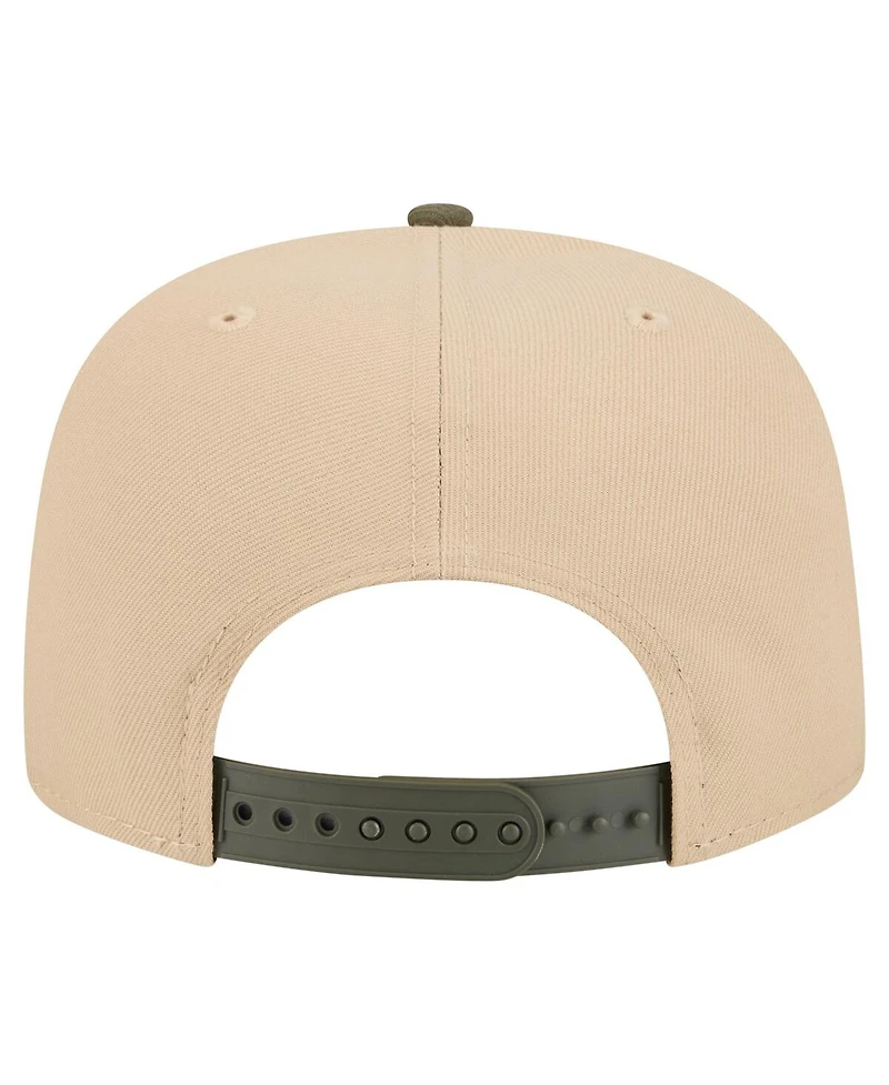 New Era Men's Light Beige/Olive Chicago Bears Color Pack A-Frame 9FIFTY Snapback Hat