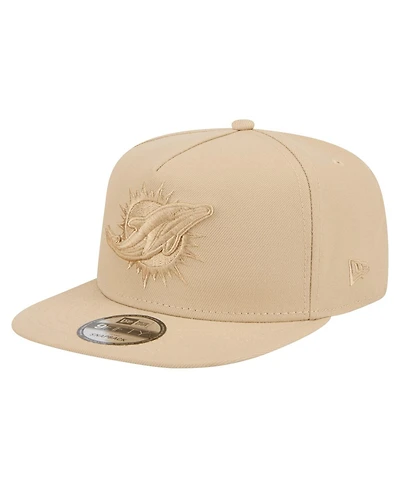New Era Men's Light Beige Miami Dolphins Color Pack A-Frame 9FIFTY Snapback Hat
