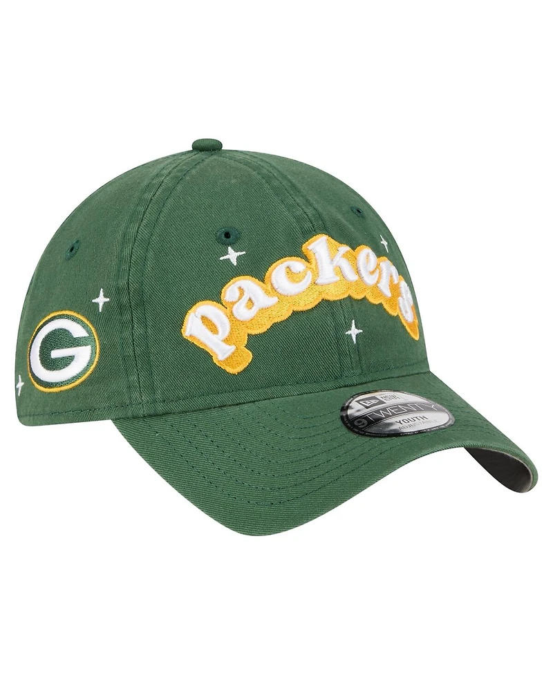New Era Big Girls Green Green Bay Packers Cheer 9TWENTY Adjustable Hat