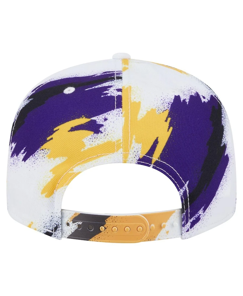 New Era Men's White Los Angeles Lakers Paint 9FIFTY Snapback Hat
