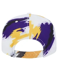 New Era Men's White Los Angeles Lakers Paint 9FIFTY Snapback Hat