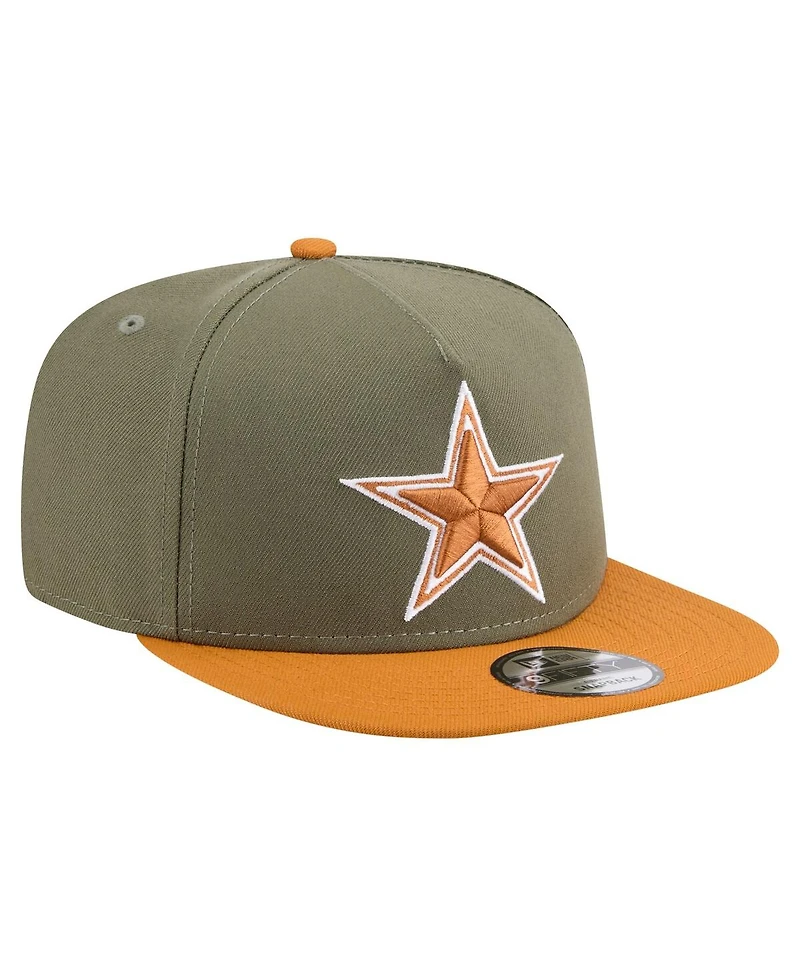 New Era Men's Olive/Brown Dallas Cowboys Two-Tone A-Frame 9FIFTY Snapback Hat