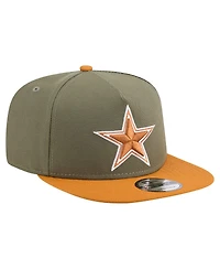 New Era Men's Olive/Brown Dallas Cowboys Two-Tone A-Frame 9FIFTY Snapback Hat