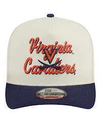 New Era Men's Cream/Navy Virginia Cavaliers Vintage Chainstitch 9FIFTY A-Frame Snapback Hat