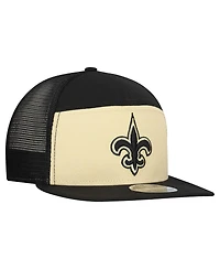 New Era Men's Gold/Black New Orleans Saints Outdoor Split Panel 9FIFTY Snapback Hat