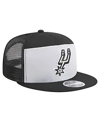 New Era Men's Black/Silver San Antonio Spurs Outdoor Split Panel 9FIFTY Snapback Hat