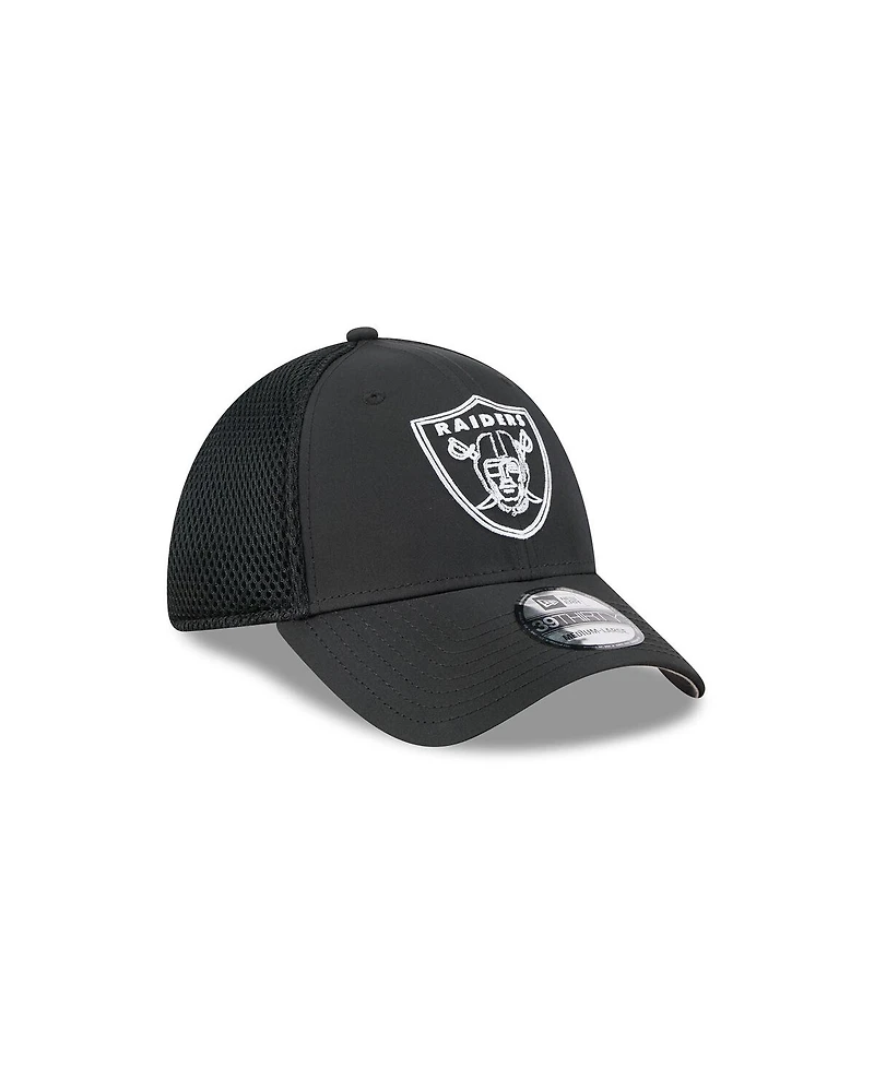 New Era Men's Black Las Vegas Raiders Outline 39THIRTY Flex Hat