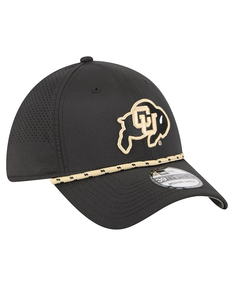 New Era Men's Black Colorado Buffaloes Rope 39THIRTY Flex Hat