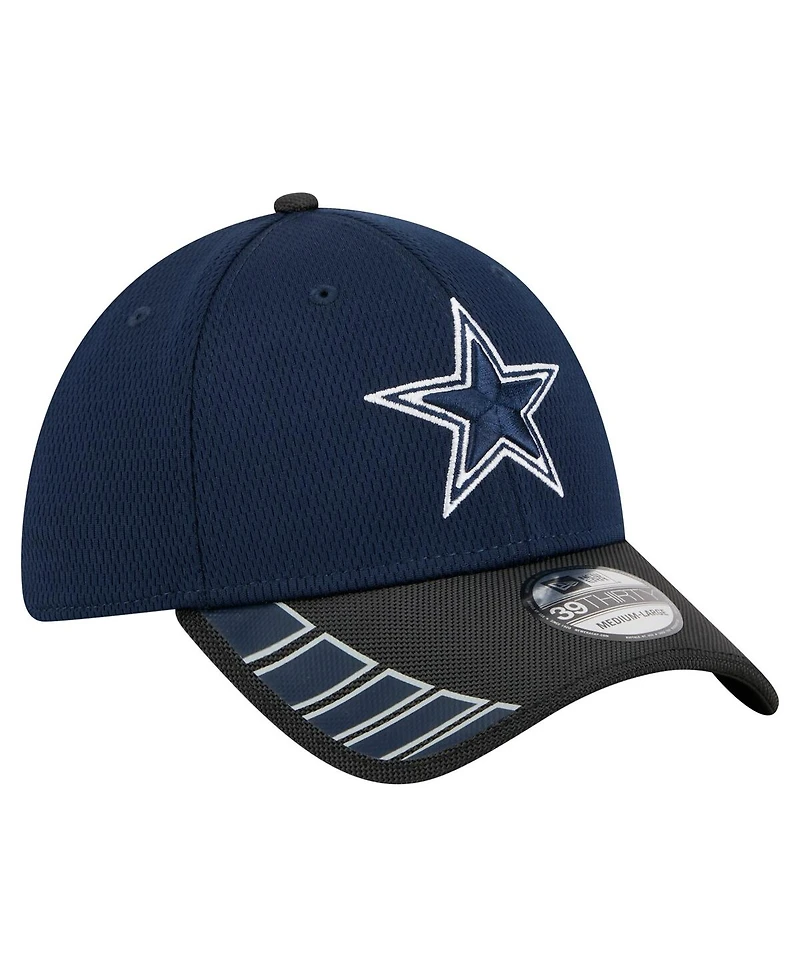 New Era Men's Navy/Black Dallas Cowboys Visor Hit 39THIRTY Flex Hat