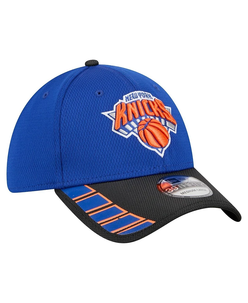 New Era Men's Blue/Black York Knicks Visor Hit 39THIRTY Flex Hat