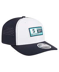 New Era Men's White/Navy Seattle Mariners Established Patch 9SEVENTY Adjustable Hat