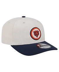 New Era Men's Stone/Navy Chicago Bears Loyal Corduroy 9SEVENTY Adjustable Hat