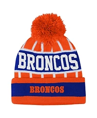 Outerstuff Big Boys and Girls Orange Denver Broncos Go Fast Cuffed with Pom Knit Hat
